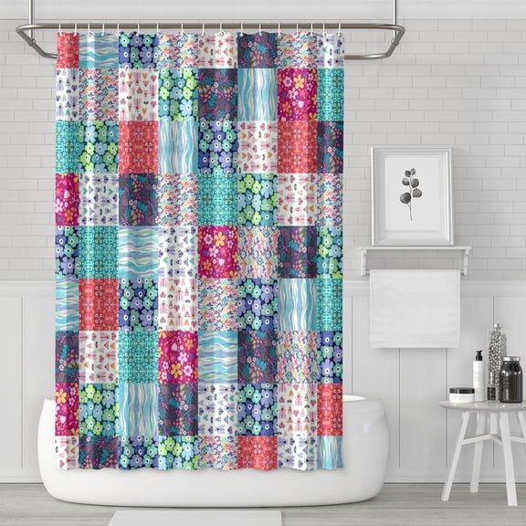 Waterproof Boho Style Shower Curtain 72x72 Inch Bohemian Colorful Floral Shower Curtains for Bathroom Hotel Home Decor with 12 Hooks