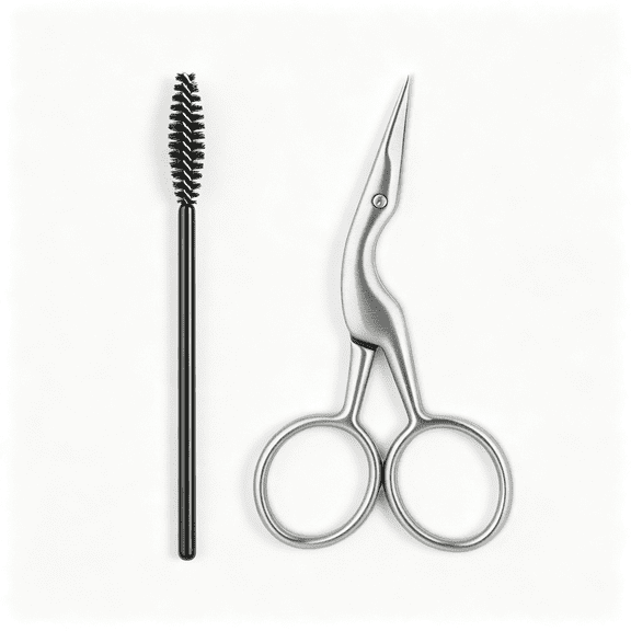 EXLEAF Brow Scissors and Spoolie, Stainless Steel Scissors for Brow Grooming and Trimming, Brush Tool for Brow Shaping Brow Scissors