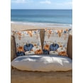 thumbnail image 5 of Outdoor Pillows Waterproof, Orange Blue Fall Bedding Throw Pillows with Insert for Couch Sofa Bed, Thanksgiving Pumpkin Botanical Vintage 16x16 Inch Pillowcases Decorative Patio Pillow Set of 1, 5 of 8