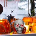 thumbnail image 2 of Cabezas de calavera parlantes de Halloween - Calavera de ojos rojos iluminada - Esqueleto de calavera de ojos rojos iluminado, decoración de esqueleto iluminado con temática de Halloween, 2 of 5