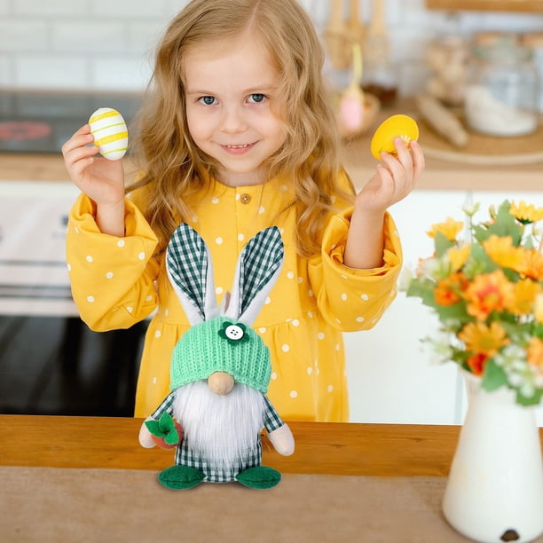 Decoraciones de Pascua, adornos de Pascua, regalos de Pascua, conejito de Pascua de peluche para cazar huevos de Pascua, conejito de Pascua de peluche para niños y adultos, conejito de 10 pulgadas.