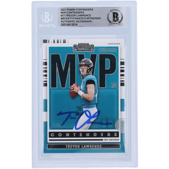 Trevor Lawrence Jacksonville Jaguars Autographed 2021 Panini MVP Contenders #MVP-TLA Beckett Fanatics Witnessed Authenticated Rookie Card - Fanatics Authentic Certified