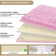 thumbnail image 4 of 3 Pieces Bathroom Rugs, Ultra Soft Non Slip Absorbent Chenille Toilet Bath Mat Set (Pink), 4 of 6