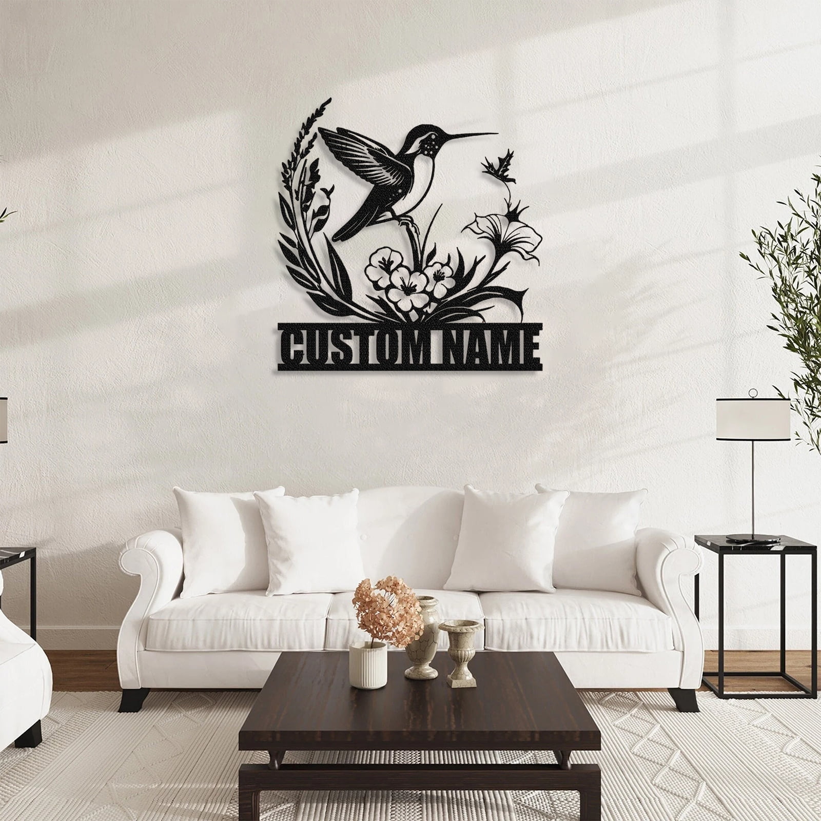 KAINSY Personalized Metal Signs | Bird Metal Wall Art | Metal Name Sign Birds Welcome Plaque | Custom Garden Sign Yard Signs | Personalized Wedding Gifts | Housewarming Decor Indoor Outdoor(10inches)