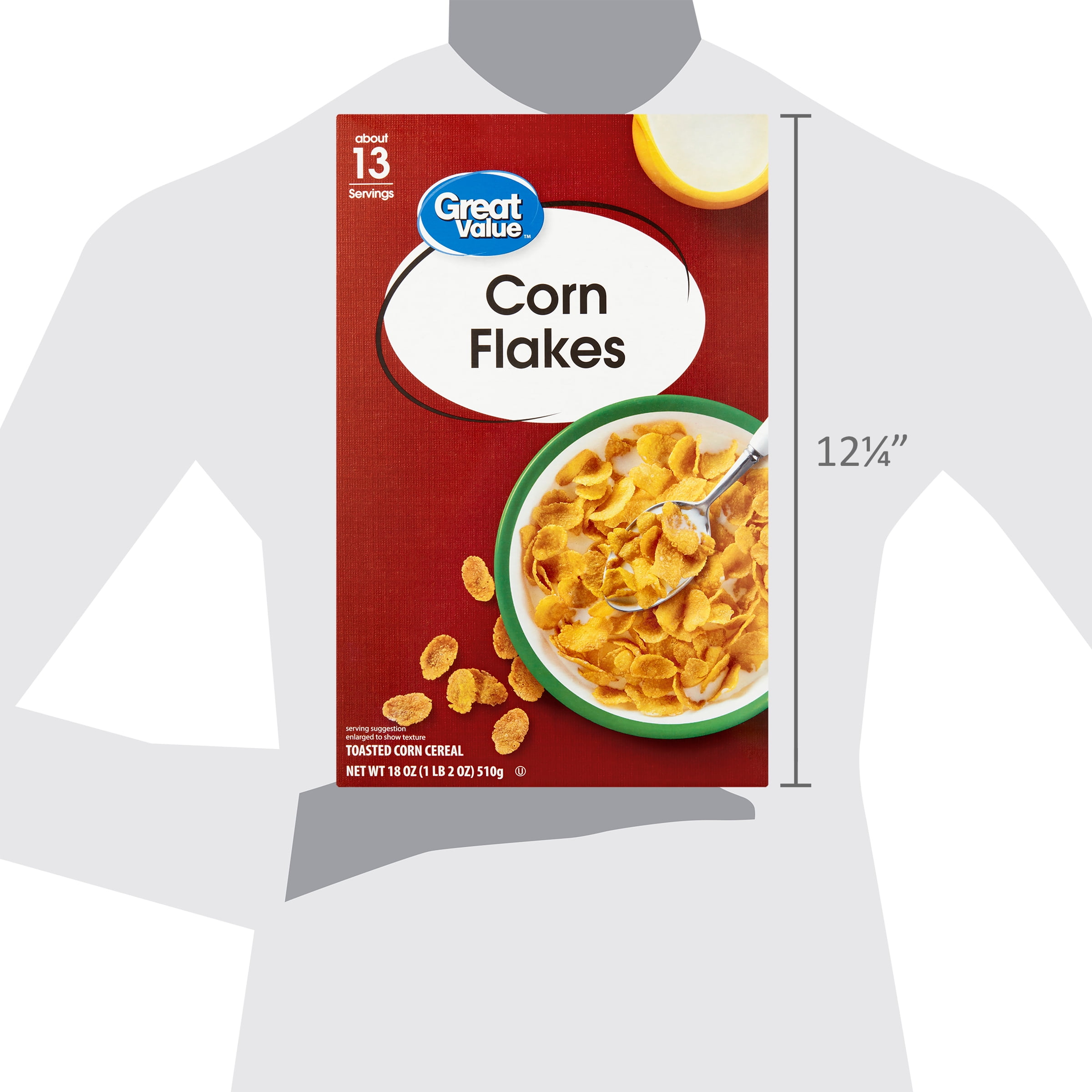 Kellogg's Corn Flakes, Breakfast Cereal, Original, Fat-Free 18 oz Box