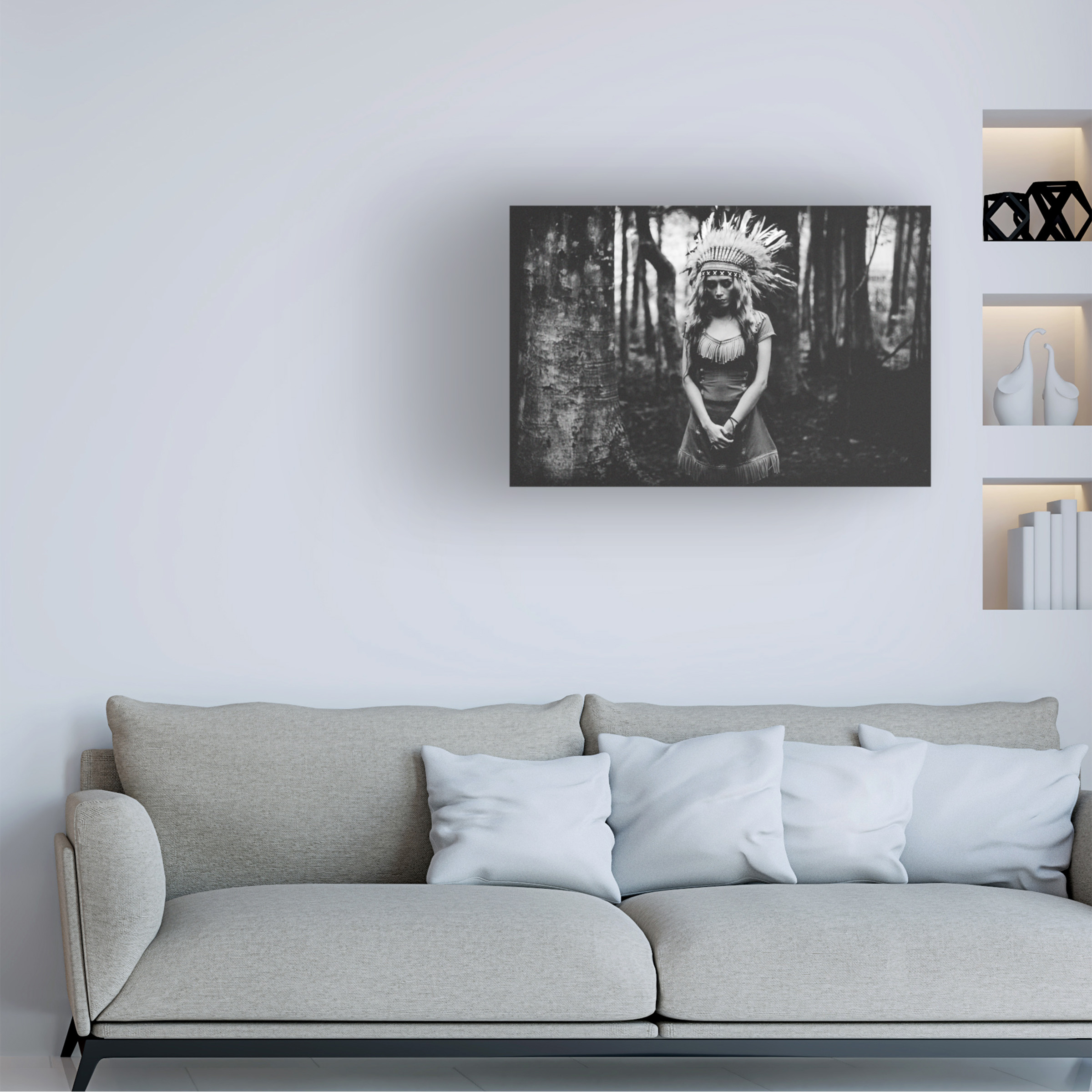 Bagasphotowork 'Black And White Mood In The Forest' Canvas Art