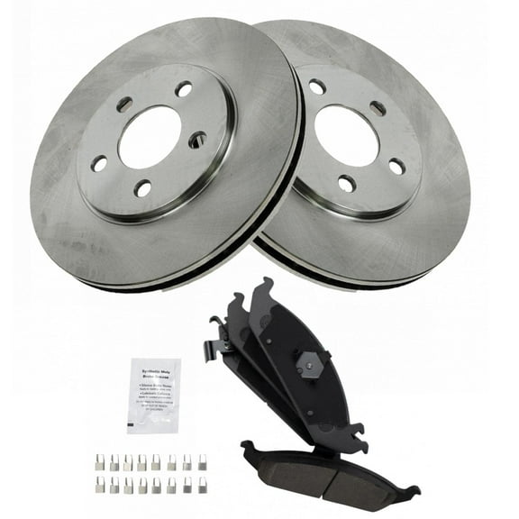 TRQ Front Brake Pad & Rotor Kit Brake Pads Brake Rotor Ceramic Fits Select 1995-2000 Chrysler Cirrus 1996-2000 Sebring Dodge Stratus Plymouth Breeze