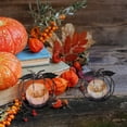 thumbnail image 4 of Set de 2 portavelas SUJUN con forma de calabaza en forma de copa, color negro, hierro, 4 of 7