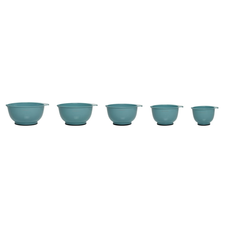 KitchenAid 5 piece Mixing Bowls Set Ice blue Nonslip base NEW