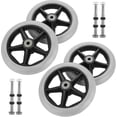 thumbnail image 1 of 4 Pcs Walker Wheels Replacement, 6 Inch Solid Wheelchair Front Wheels, Anti-Slip., 1 of 4
