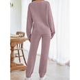 thumbnail image 4 of GZWYHT Sets for Women Lounge Sets for Women Womens Fuzzy Fleece Long Sleeve 2 Piece Loungewear Outfits Sweater Pants Pajama Sets Two Piece Sets for Women Womens Pajama Sets Purple XS, 4 of 8