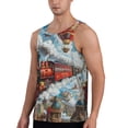 thumbnail image 2 of KLL Red Train Hot Air Balloon Print Men's Muscle Gym Workout Stringer Tank Tops Bodybuilding Fitness T-Shirts Tank Tops Men-X-Large, 2 of 7