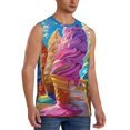 thumbnail image 2 of Honeii Rainbow Melting Ice Cream Print Men's Sleeveless Muscle Shirts, Breathable & Quick-Dry Gym Shirt, Athletic Tank Top for Running, Fitness, and Outdoor Activities-Medium, 2 of 7