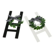 FOMIYES Farmhouse Ladder Decor Wooden Home Decoration 2Pcs 5.9X2.8X0.2In