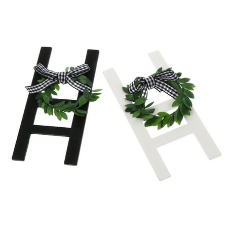 FOMIYES Farmhouse Ladder Decor Wooden Home Decoration 2Pcs 5.9X2.8X0.2In