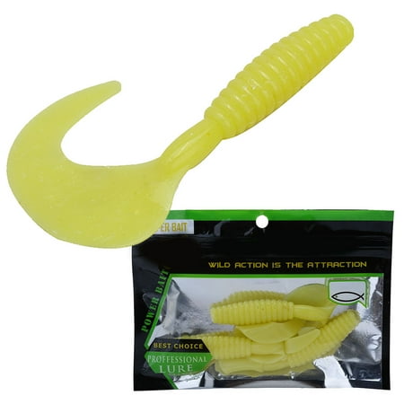 3PCS Soft Swimbaits & Grubs Set with 2# Yellow Jig Heads for Fishing