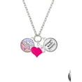 thumbnail image 2 of Delight Jewelry Silvertone Domed Multi Color MA - Hot Pink Heart Nurse Strong Zoe Necklace, 2 of 4
