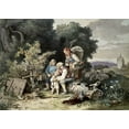 thumbnail image 2 of Richter, Ludwig 24x18 White Modern Wood Framed Museum Art Print Titled - Shepherds Family, 2 of 4