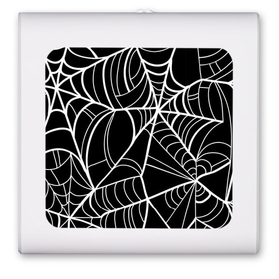 Plug in Dimmable LED Night Light with Dusk to Dawn Auto Sensor, Adjustable Brightness, Warm Light, Auto On/Off Nightlight for Bathroom, Hallway, Nursery, Bedrooms - Spider Web