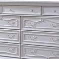 thumbnail image 4 of Venta Wide Dresser Chest with 9 Drawers, Carved Details, White Solid Wood, 4 of 5