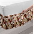 thumbnail image 2 of Moroccan Bed Skirt, Tile Pattern with Squares of Various Sizes Eastern Inspired Oriental, Elastic Bedskirt Dust Ruffle Wrap Around for Bedding Decor, 4 Sizes, Cream Dark Coral Brown, by Ambesonne, 2 of 2