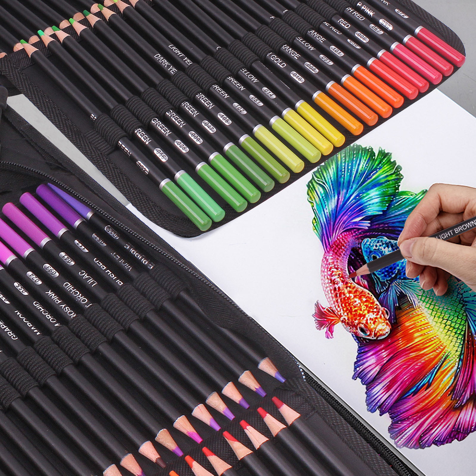 50 Piece Adult Coloring Book Artist Grade Colored Pencil Set and Bonus  Zippered Carry Case, 50 Piece Pencil Set - Kroger