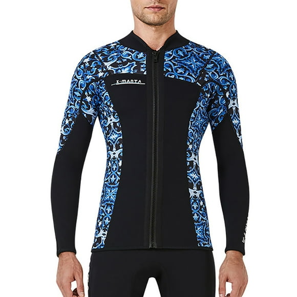 Vela de buceo 3mm Tops de traje de neopreno Premium Neopren Titsuits UV Protección de UV Buceo de buceo Scuba de canoa para aeróbicos de agua Snorkeling Blue XL seitruly OD003290-04