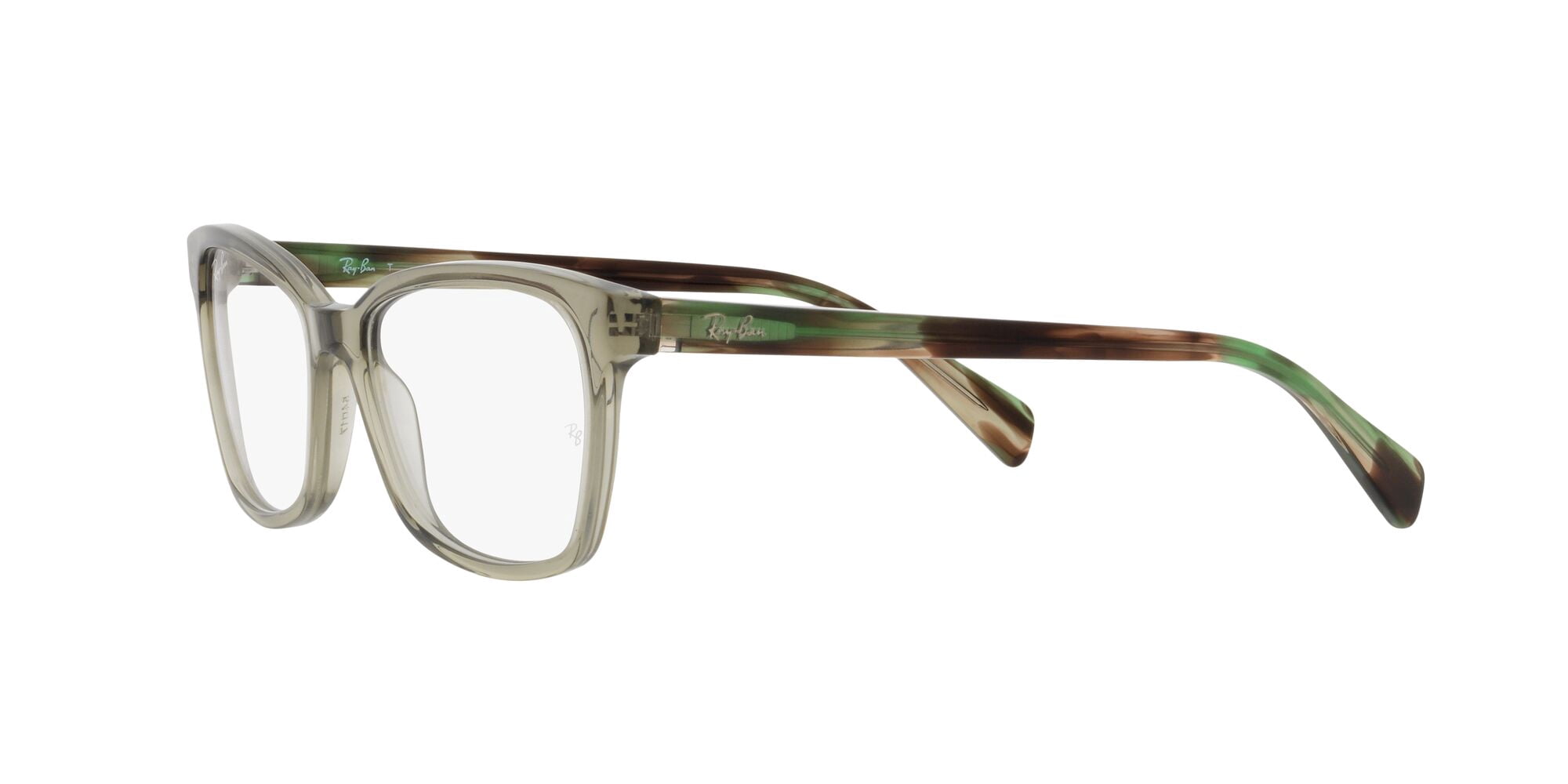 Ray-Ban Women's Size 54 Butterfly RB5362 Optics Prescription Eyeglasses with Case, Transparent Green/Demo Lens