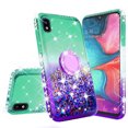 thumbnail image 3 of SOGA Cover Compatible for Samsung Galaxy A10e Case, Liquid Floating Quicksand Case with Diamond Ring Stand for Magnetic Car Mount - Purple on Green, 3 of 5