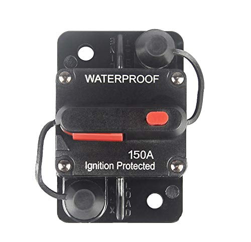 Cllena 150 Amp Circuit Breaker 12V-48V DC with Manual Reset and Disconnect Button for Car Truck Rv Motorhome Marine Automotive Audio Stereo System Trolling Motor Winch etc. 
