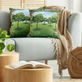 thumbnail image 5 of Ambesonne Forest Throw Pillow Cover 2 Pack, Nature Scene Summer, 20", Green Pale Blue Caramel, 5 of 5