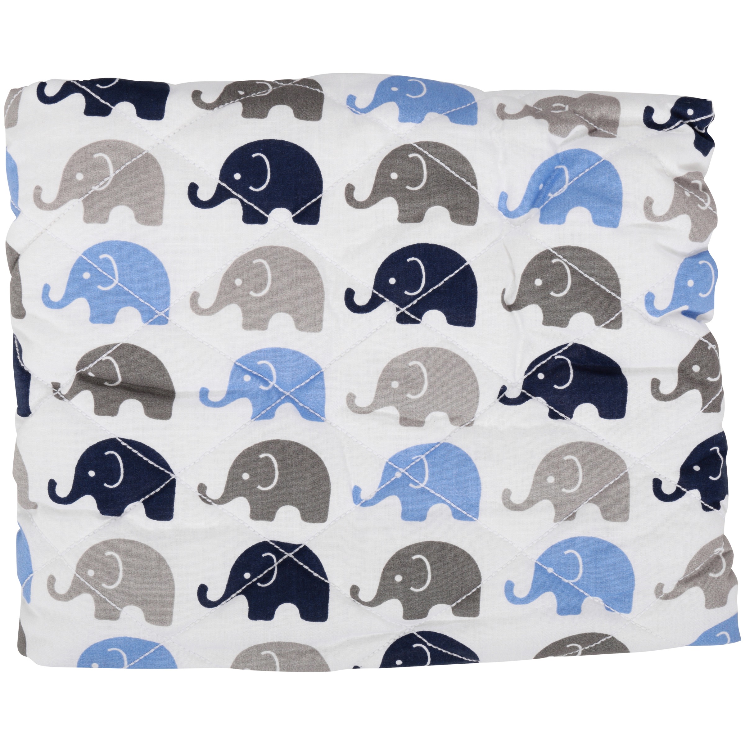 Bacati Grey/Blue Mini Elephants Changing Pad - image 4 of 5