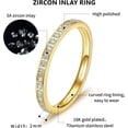 thumbnail image 2 of Wedding Bands Promise Rings for Women: 18K Gold Plated Stainless Steel CZ Simulated Diamond Eternity Band Stackable Engagement Ring 2mm Thin Jewelry Silver Rose Gold Size 5 6 7 8 9 10, 2 of 7