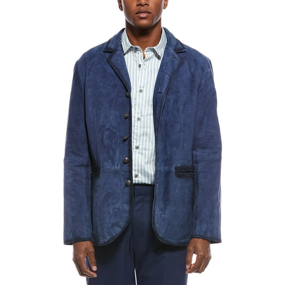 John Varvatos mens Ward Suede Blazer, 50, Blue