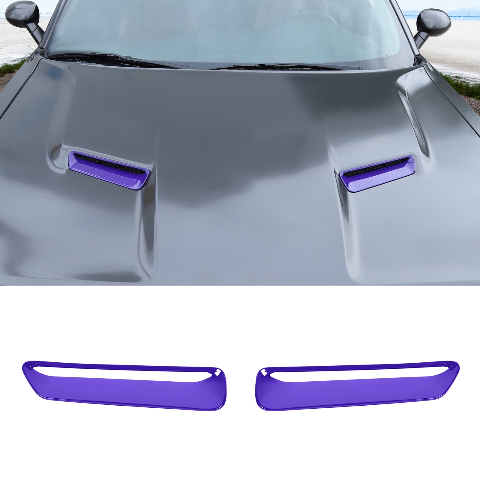 CheroCar Hood Air Conditioner Hood Vent Outlet Purple Trim for 2015