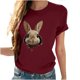 thumbnail image 4 of Tops de Cuello Alto para las Mujeres Amante Impreso Camiseta Cuello Redondo Manga Corta, Poliéster Spandex, 4 of 7