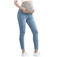 thumbnail image 2 of QSAWXQZ Women's Maternity Jeans over Belly High Waist Skinny Leg Ankle Denim Pants for Casual S, 2 of 4