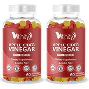 Apple Cider Vinegar Gummy Vitamins by Vitinity - Overall Health Support, Detox & Weight (2 Pack, 60 Count Each, with The Mother, Gluten-Free, Non-GMO)