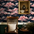 thumbnail image 5 of Dreamy Baroque Peel and Stick Wallpaper Tranquil Night Sky Soft Pink Clouds Twinkling Wall Mural 17.7in x 9.8ft Self Adhesive Removable Wall Paper Renter Friendly Wallpaper for Girls Kids Bedroom, 5 of 8