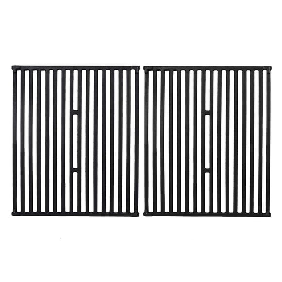 GGC 15 Inch Grill Grates Replacement for Broil King 9453-54, 9453-57, 9453-64, 9865-54, 9453-67, Broil-Mate, Silver Chef, Sterling Gas Grill, 2 PCS Cast Iron Cooking Grid Grates (15" x 12 3/4" Each)