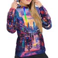 thumbnail image 4 of KLL Taxi Colorful Town for Womens Pullover Hoodie with Pocket Hooded Long Sleeve Shirts Sweatshirt for Women-Large, 4 of 7