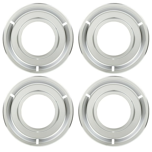KITCHEN BASICS 101 Made in the USA 5303131115, 540T014P01 and RGP 300 Replacement Round Range Gas Stove Drip Pans for Frigidaire and Tappan, 4 Pack