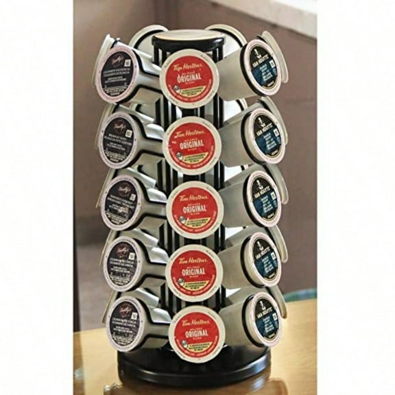 Cup Holder Cups Holder Cup Carousel Coffee Pods Holder Storage Organizer Stand Black 35 Pods Capacity