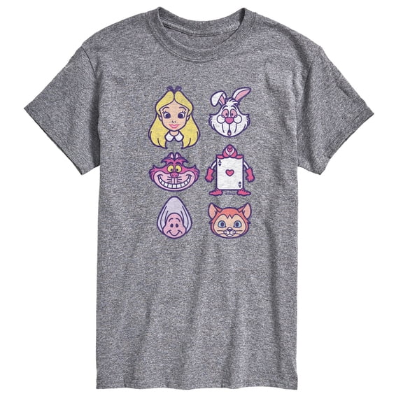 Alice in Wonderland - Character Face Grid - Men's Short Sleeve Graphic T-Shirt