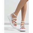 thumbnail image 2 of Women's Breathable Open Toe Platform Sandals With Ankle Strap And Buckle, Casual Student Sandals For Summer, 2 of 4