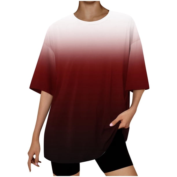 Camiseta Corta con Cuello Redondo Y Gota Del Hombro para las Mujeres