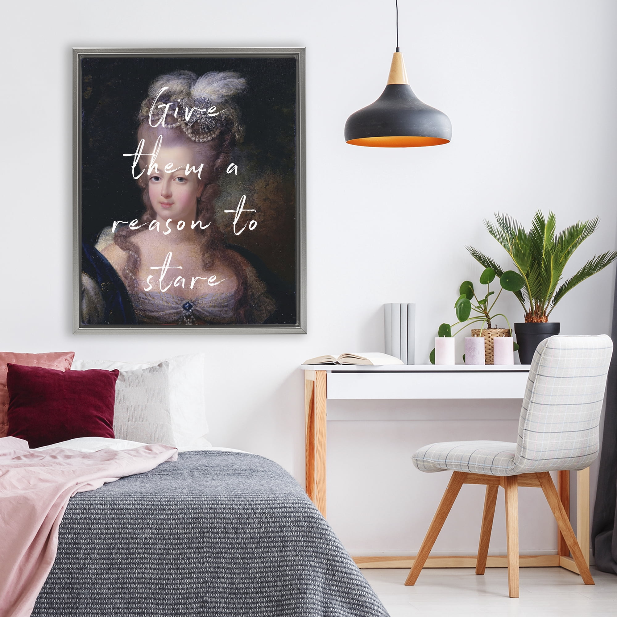 Stupell Industries Give Them A Reason To Stare Gray Framed Floater Canvas Wall Art, design by Tina LeCour