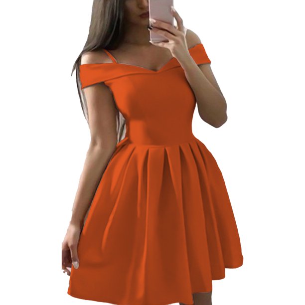 Vestido corto elegante de manga larga con escote en V y hombros descubiertos para mujer