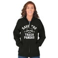thumbnail image 4 of Save Trash Pandas Funny Raccoon Pun Unisex Fleece Graphic Zip Up Hoodie Brisco Brands 2X, 4 of 5