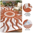 thumbnail image 3 of Garvee 9x12ft Outdoor Rug Waterproof Reversible Plastic Straw Rug, Modern Boho Sun Pattern Rug, Large RV Camping Mat Portable Outdoor Carpet for Patio, Balcony, Picnic, Beach, Deck, Red/White, 3 of 8